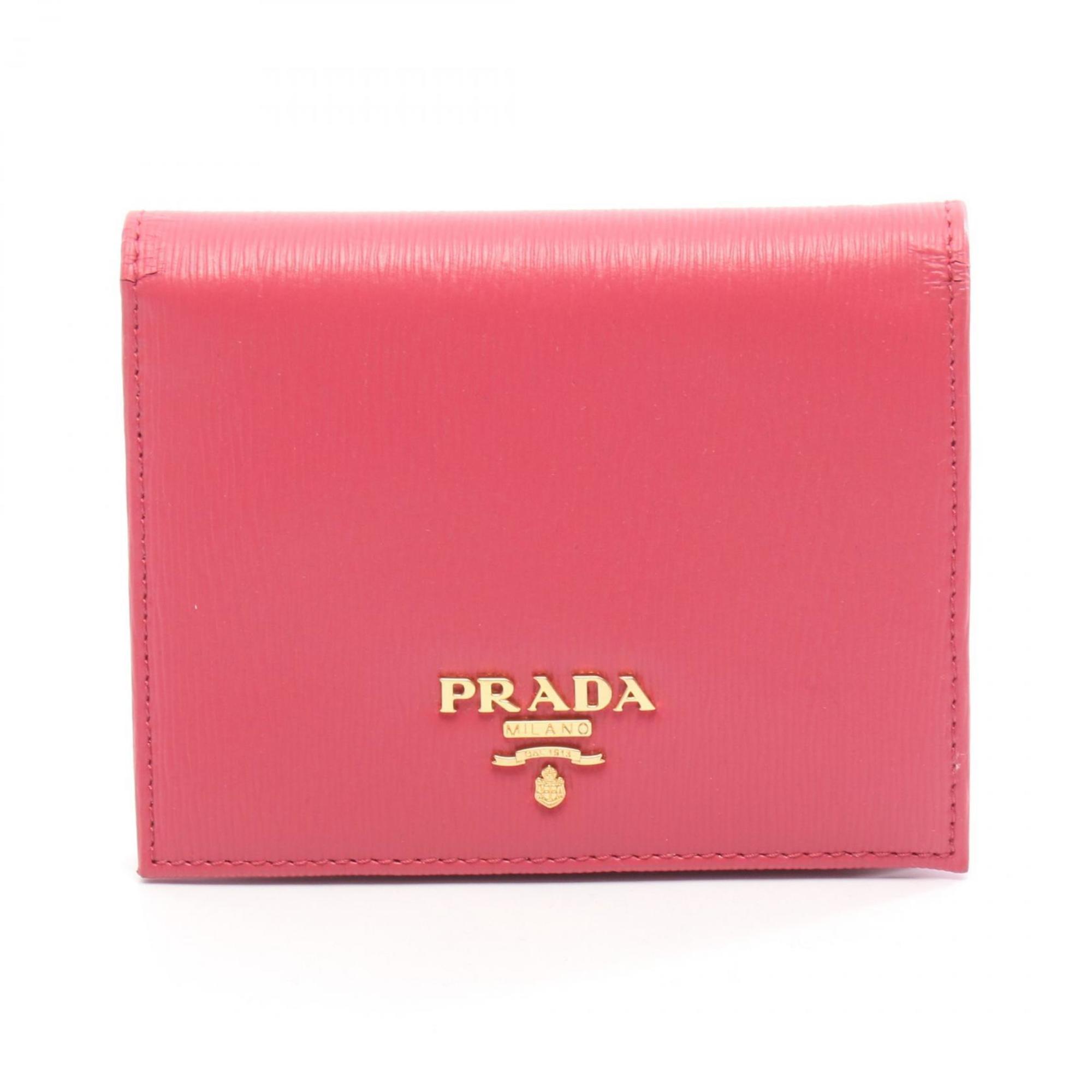 Prada Pink Leather Wallet (Bi-Fold)