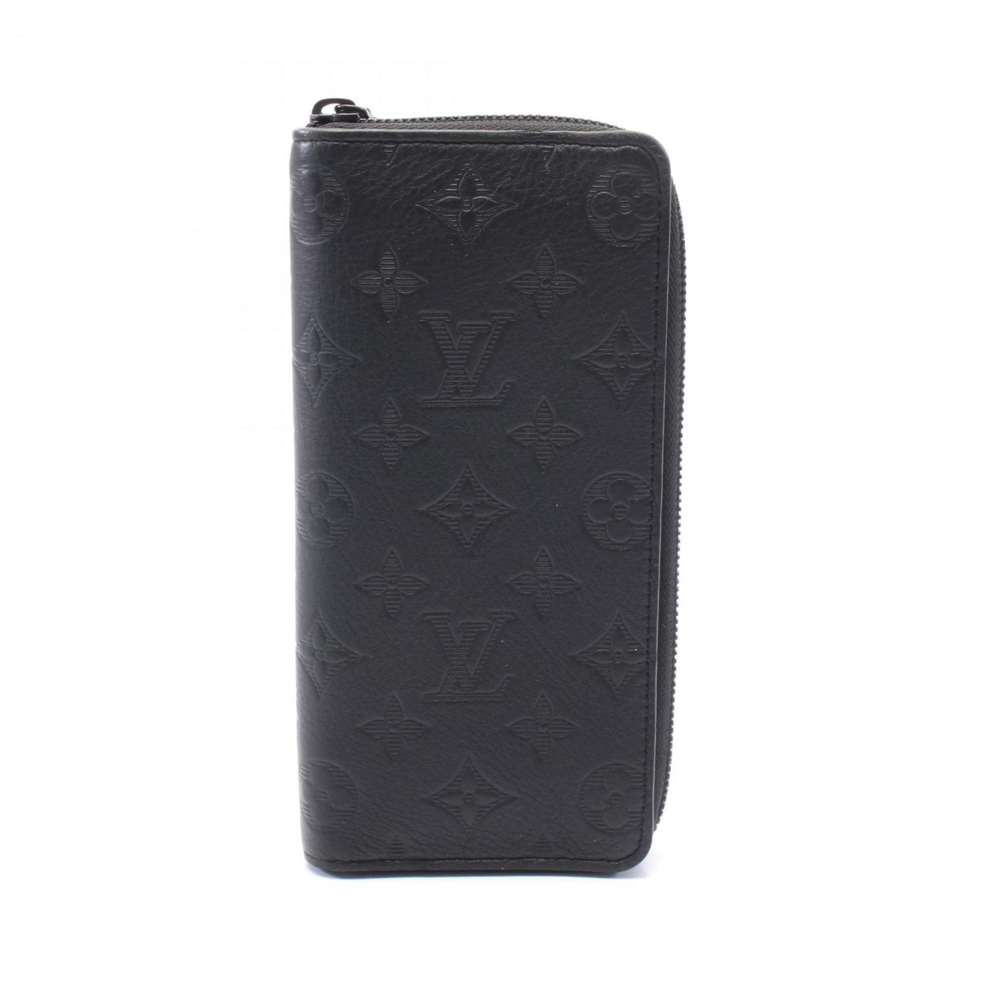 Louis Vuitton Black Monogram Shadow Leather Long Wallet
