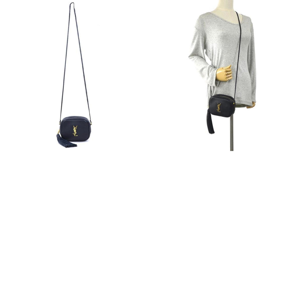 Saint Laurent Navy Leather Shoulder Bag (Pre-Owned)