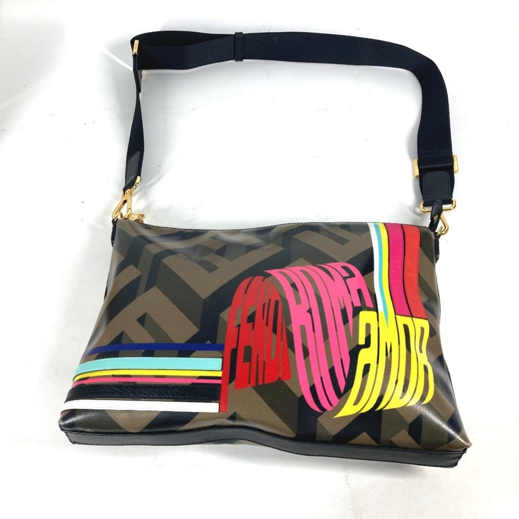 Fendi Brown Multi-Color Pvc Shoulder Bag