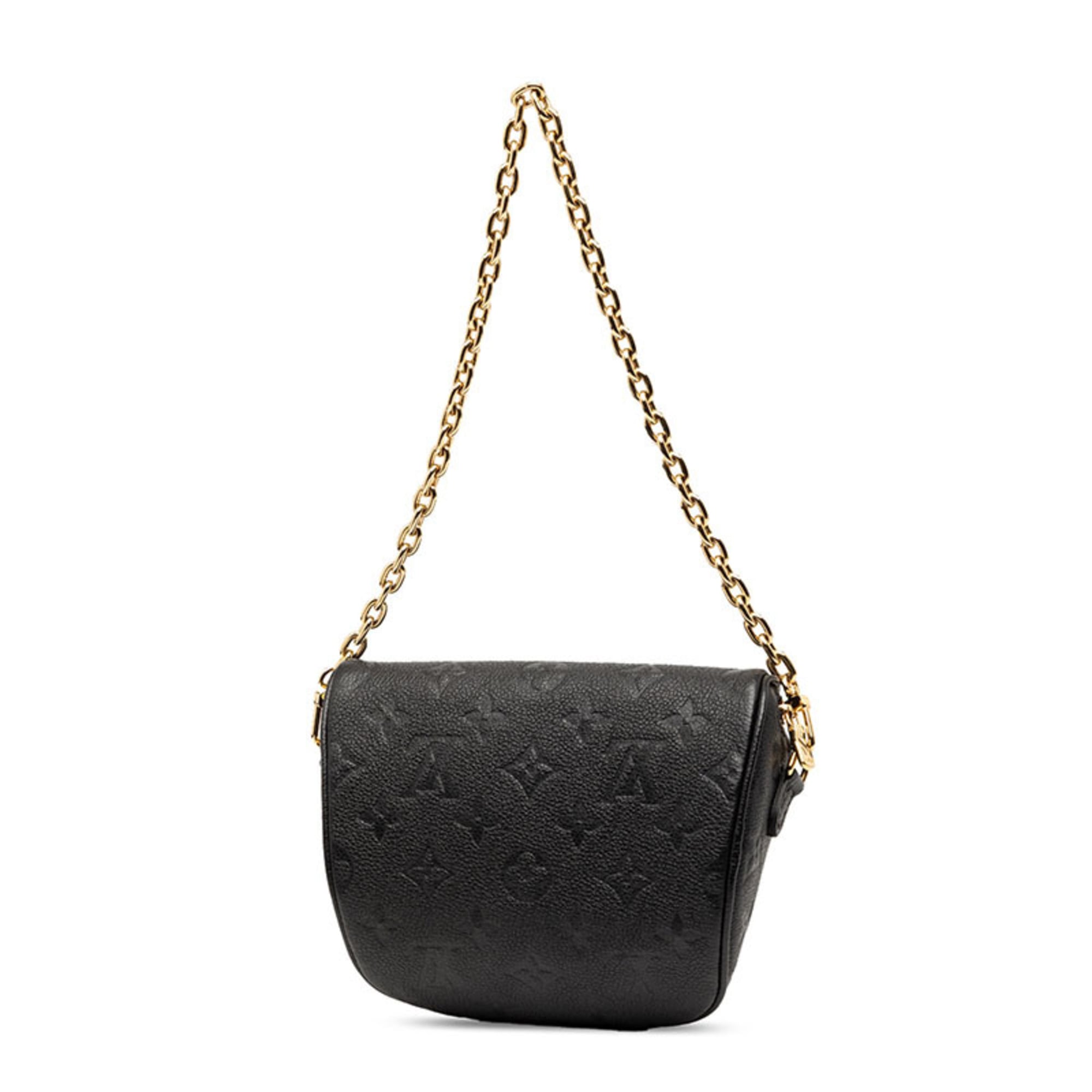 Louis Vuitton Black Noir Leather Handbag Shoulder Bag