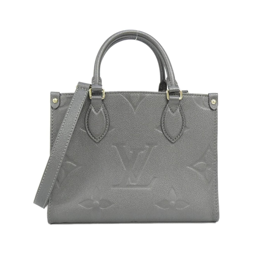Louis Vuitton Gunmetal Silver Leather Handbag