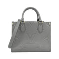 Louis Vuitton Gunmetal Silver Leather Handbag