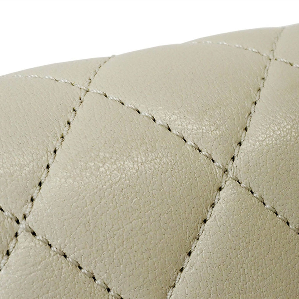 Chanel Light Beige Leather Shoulder Bag