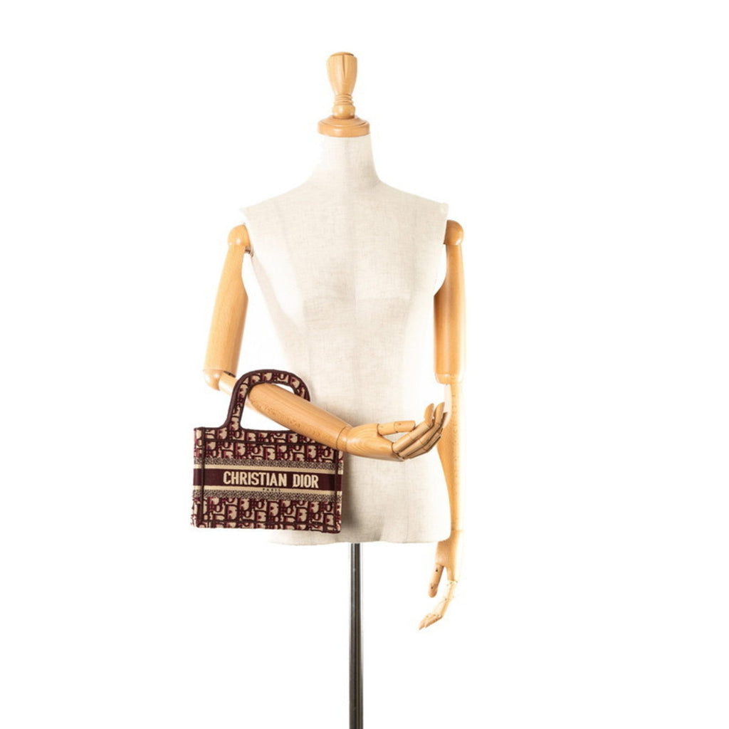 Christian Dior Beige Wine Canvas Handbag Tote Bag (Pre-Owned)