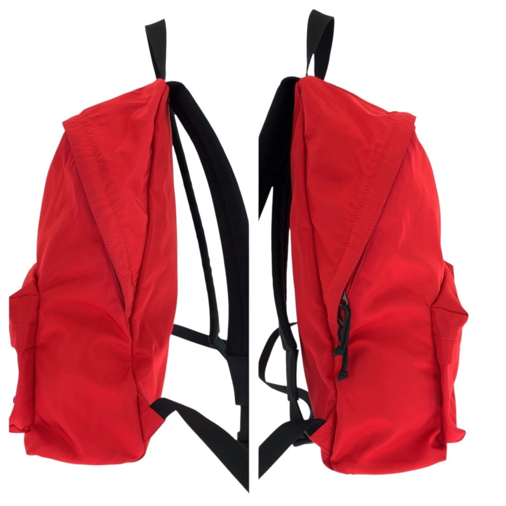 Balenciaga Black Red Color Canvas Backpack