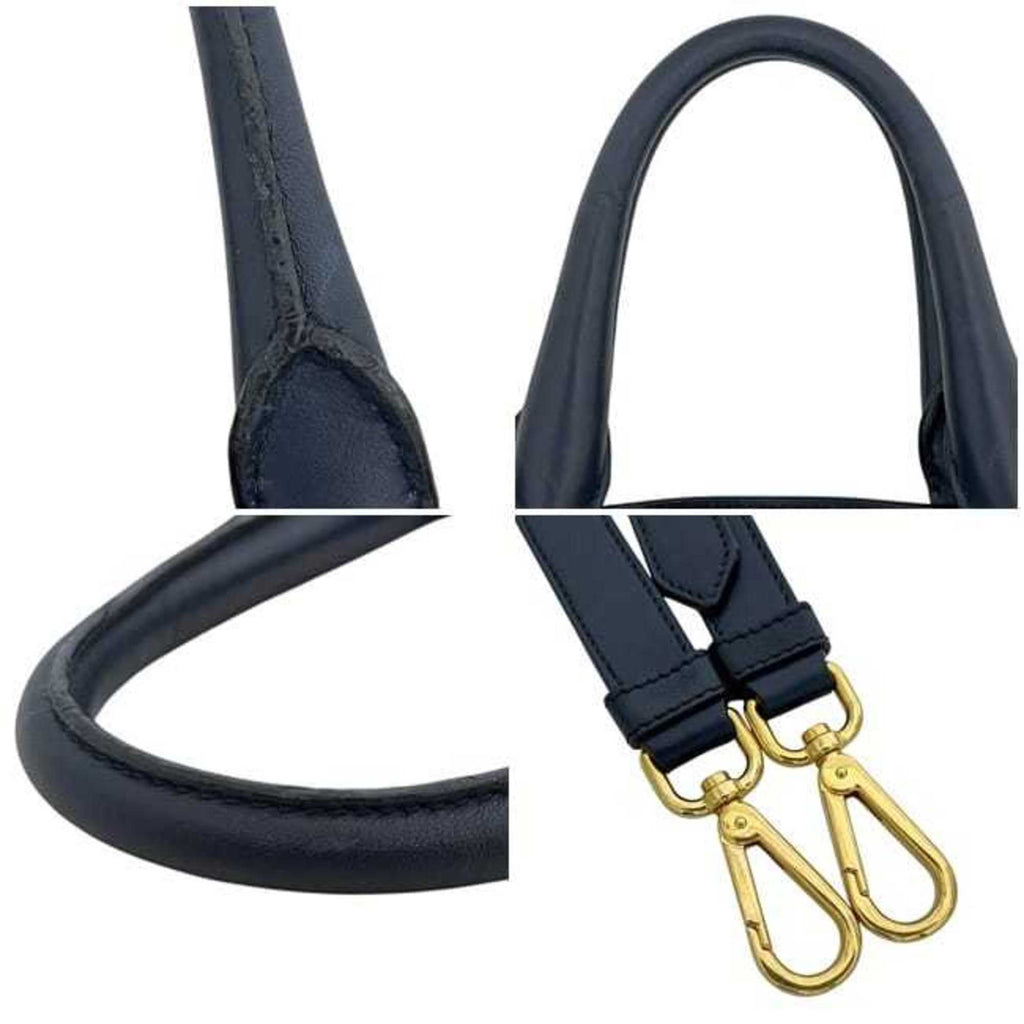 Prada Navy Leather Shoulder Bag Tote Bag