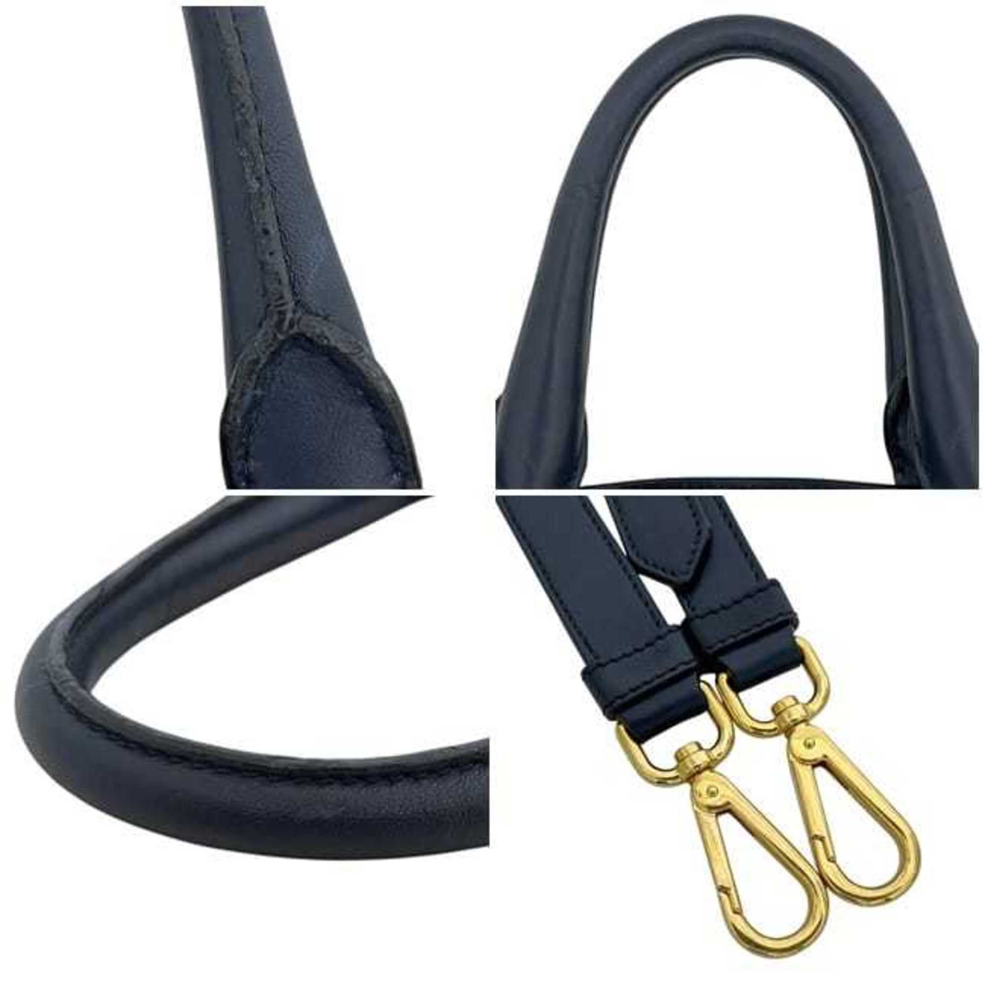 Prada Navy Leather Shoulder Bag Tote Bag