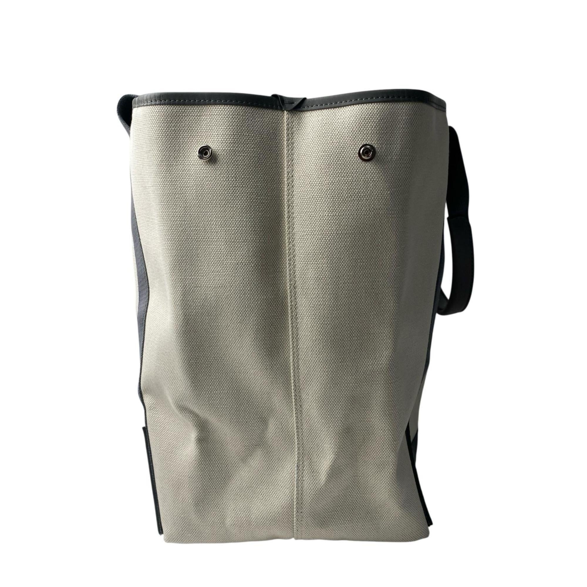 Balenciaga Gray Ivory Canvas Leather Handbag Tote