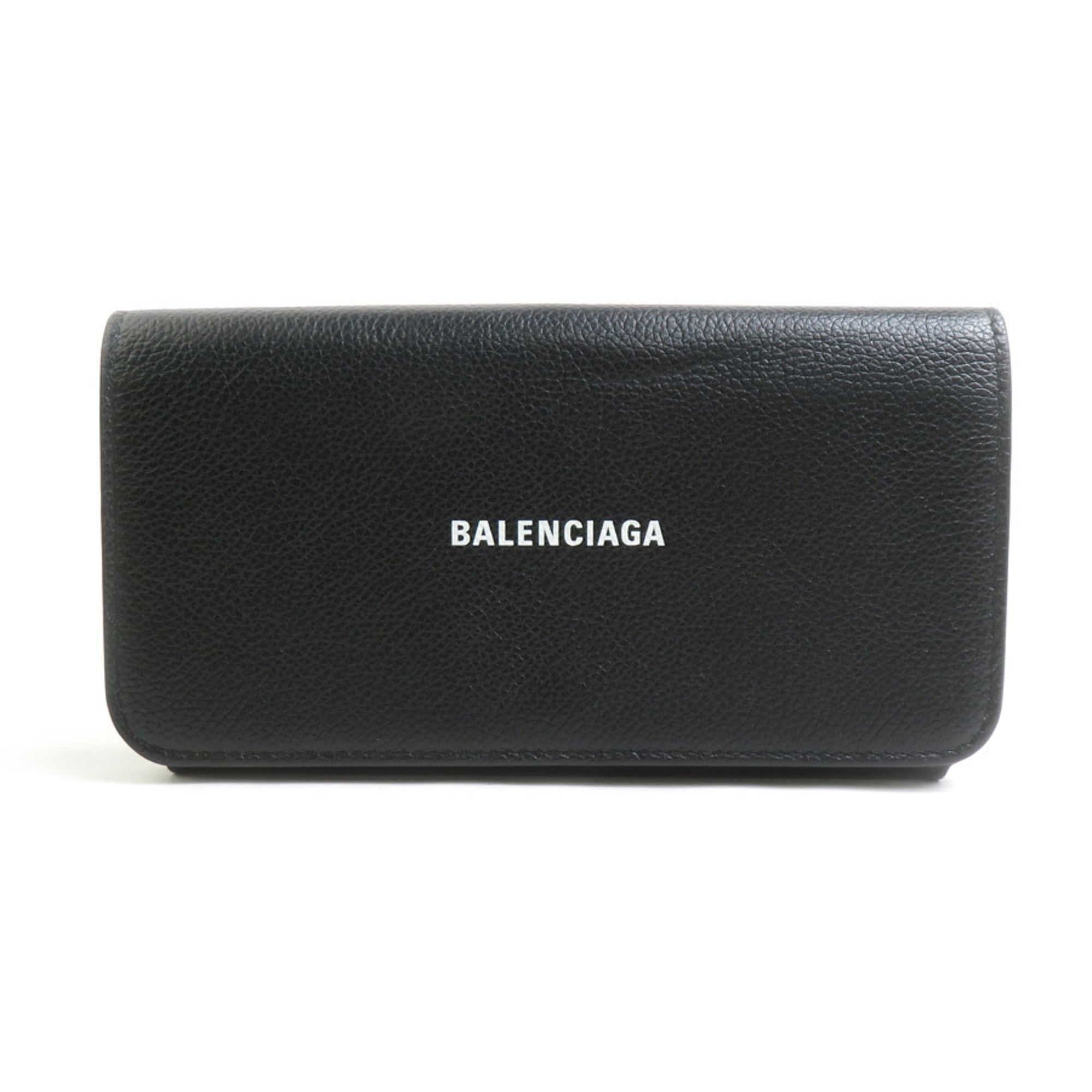 Balenciaga Black Leather Long Wallet (Bi-Fold)