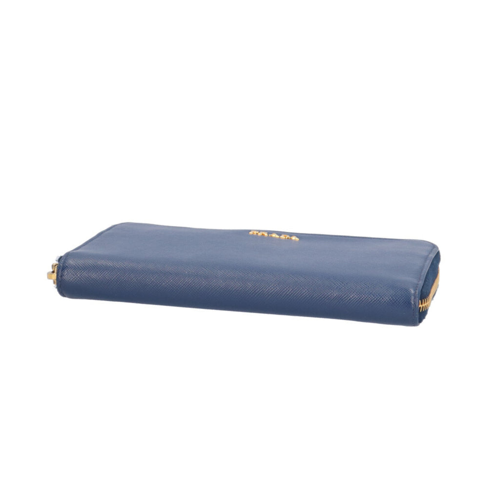 Prada Blue Leather Long Wallet (Bi-Fold)