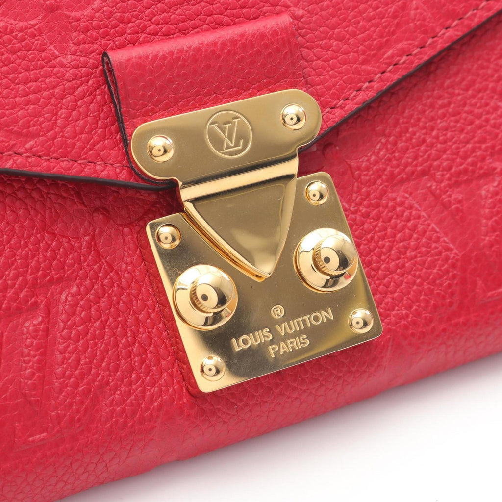 Louis Vuitton Red Color Leather Long Wallet