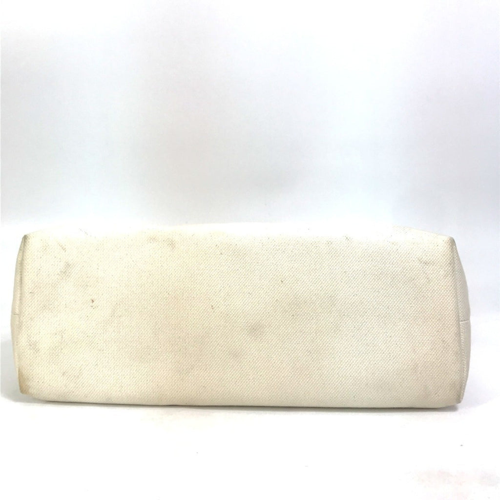 Celine Cabas Beige Canvas Leather Shoulder Bag Tote Bag