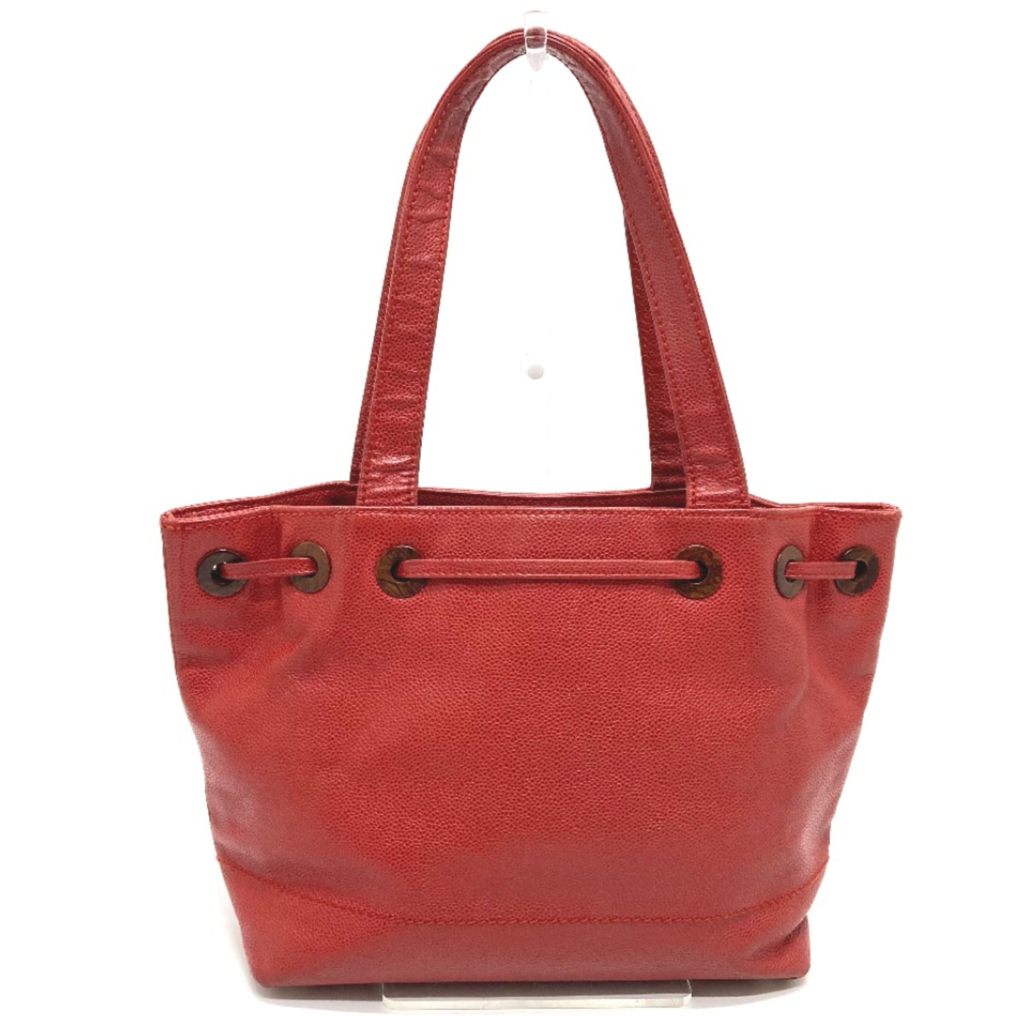 Chanel Red Leather Tote Bag