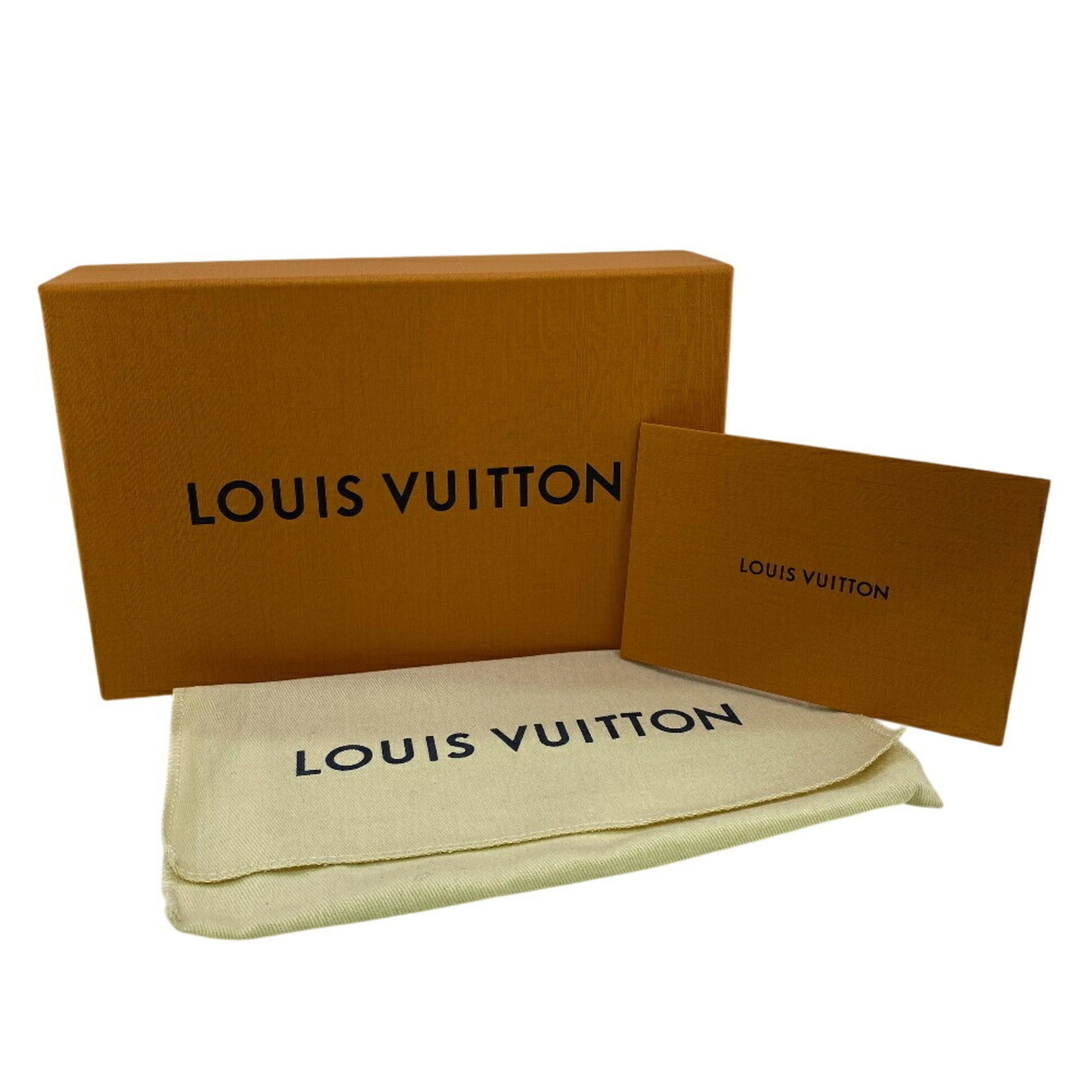 Louis Vuitton Brown Red Color Canvas Leather Long Wallet