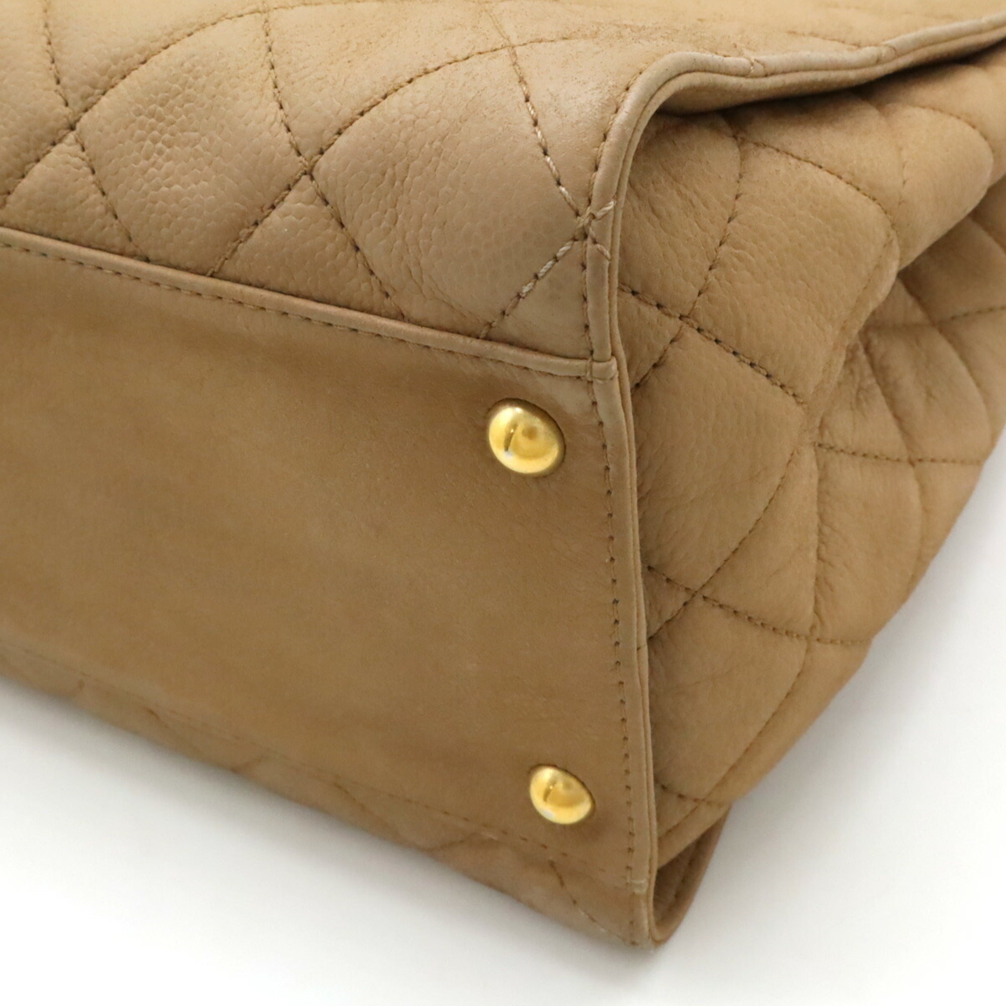 Chanel Beige Caviar Leather Shoulder Bag Tote Bag