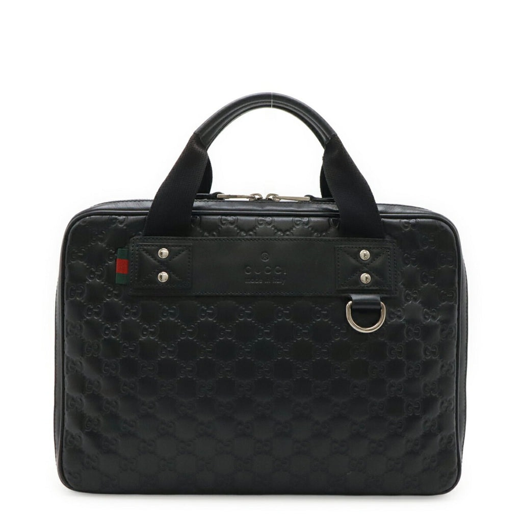 Gucci Black Rubber Leather Laptop Bag (Pre-Owned)