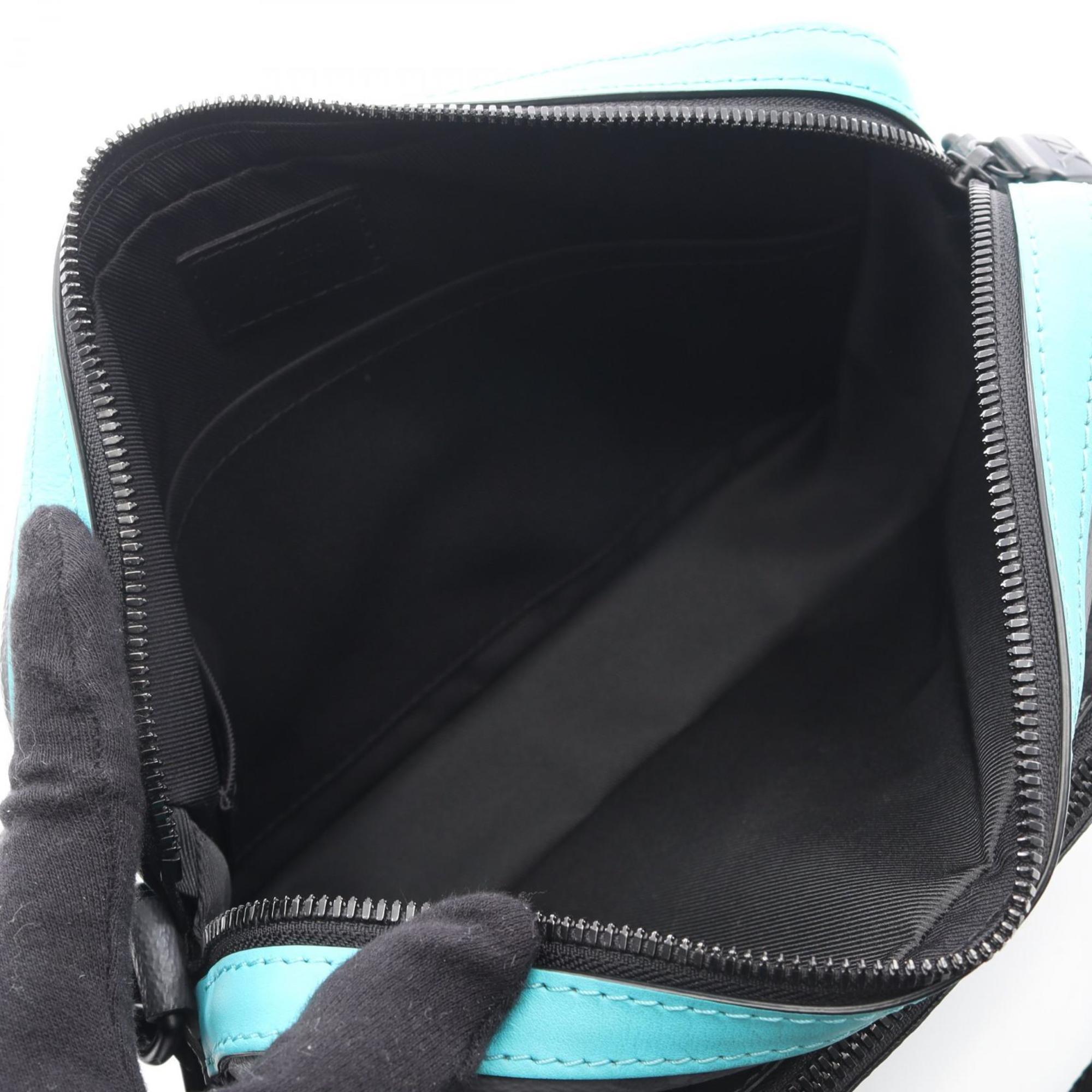Louis Vuitton Black Blue Gray Turquoise Coated Canvas Leather Handbag Shoulder Bag