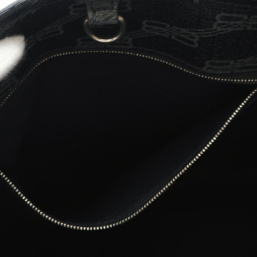 Balenciaga Black Gray Coated Canvas Tote