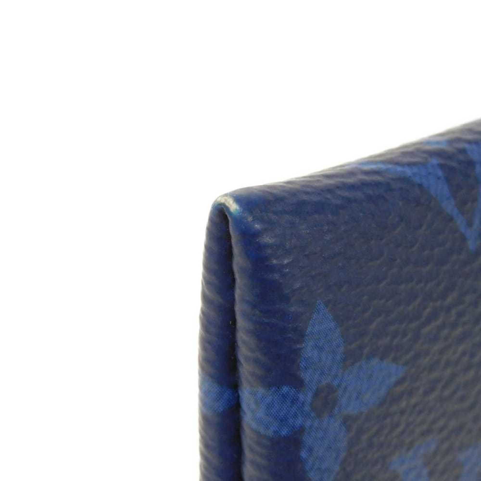 Louis Vuitton Blue Cobalt Monogram Monogram Cobalt Taiga Leather Leather Canvas Monogram Pochette Pouch