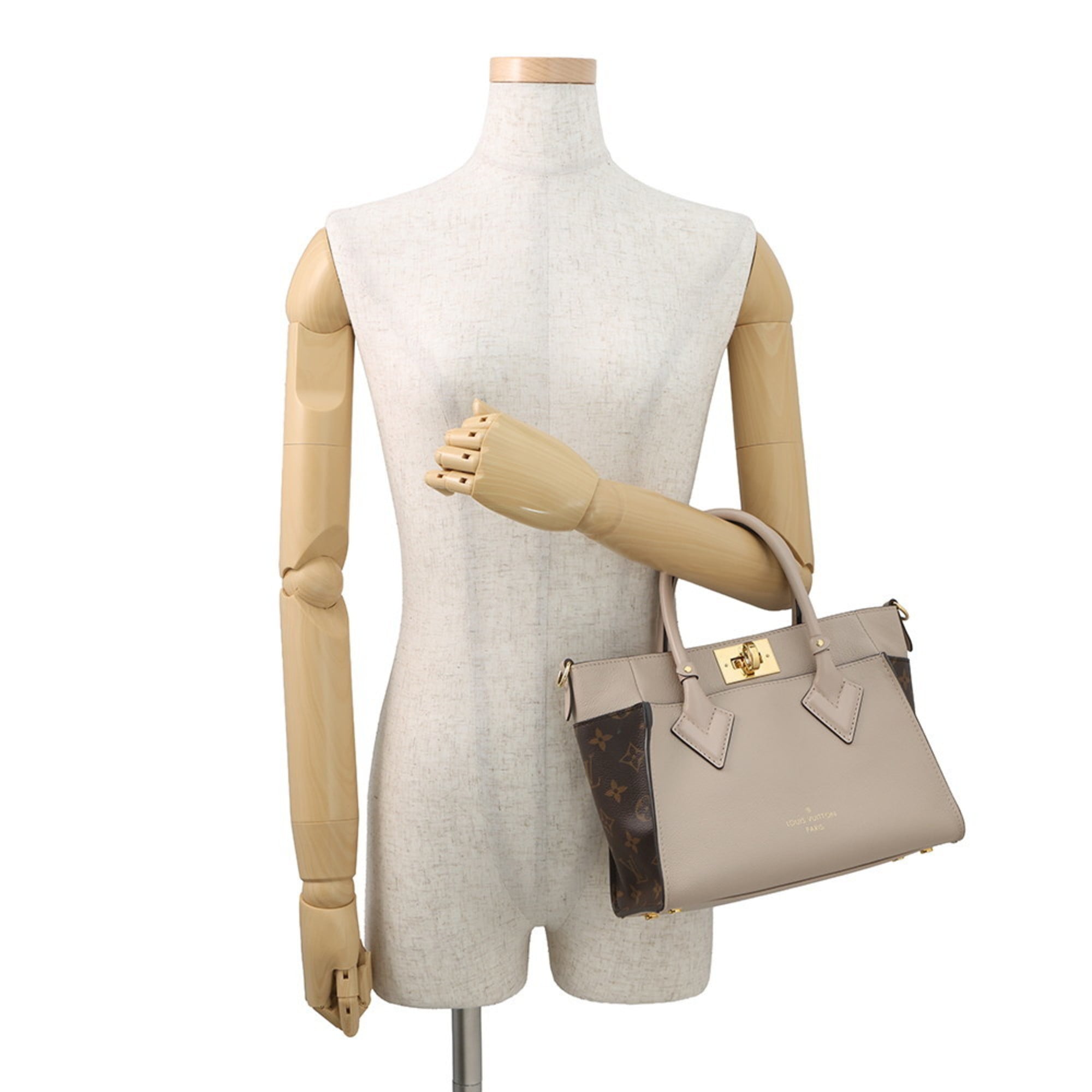 Louis Vuitton Grayish Light Blue Monogram Leather Handbag Shoulder Bag