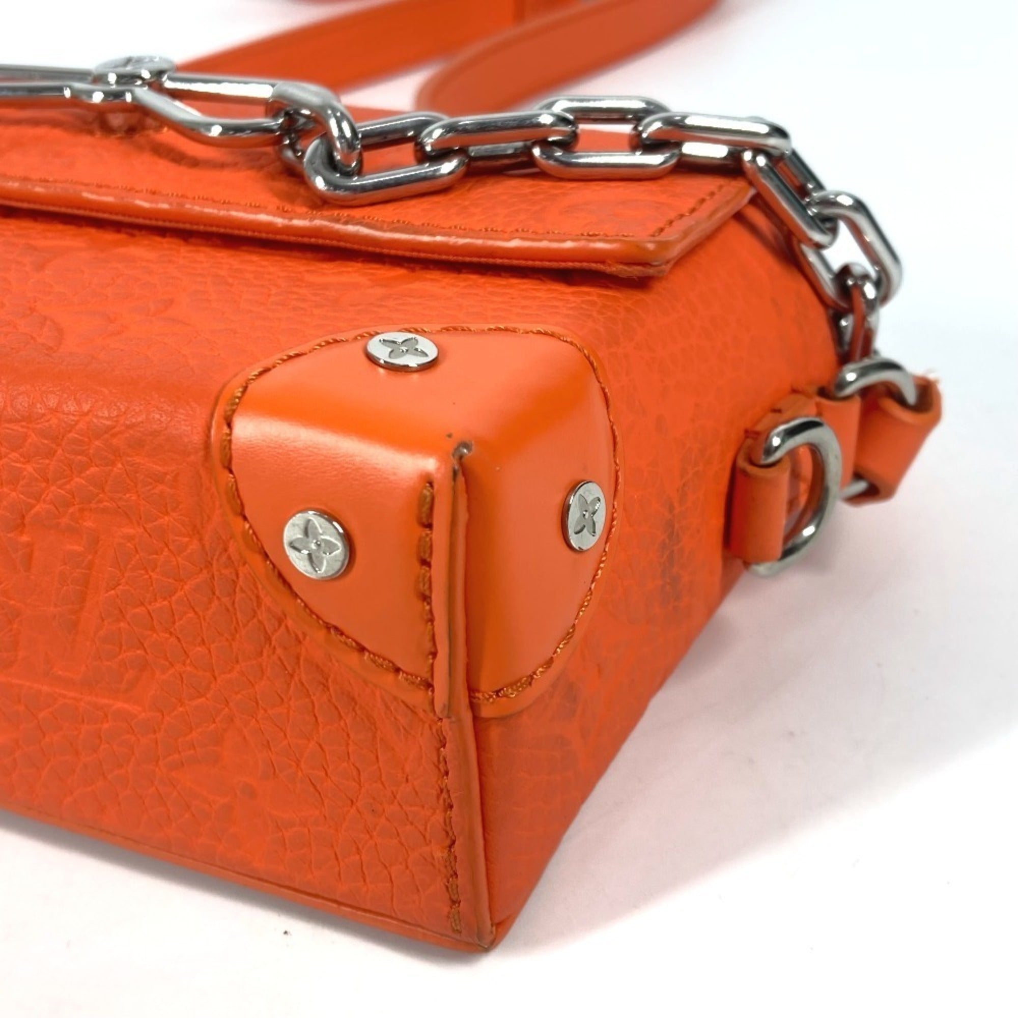 Louis Vuitton Orange Leather Pochette Shoulder Bag