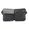 Gucci Black Gg Canvas Leather Fanny Pack Sling Bag (Pre-Owned)