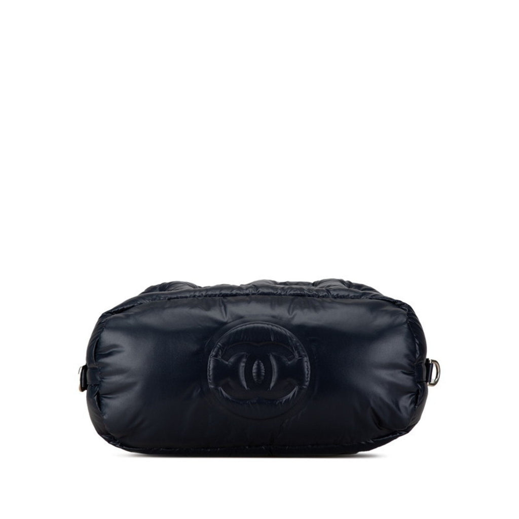 Chanel Navy Pink Nylon Wool Handbag Shoulder Bag