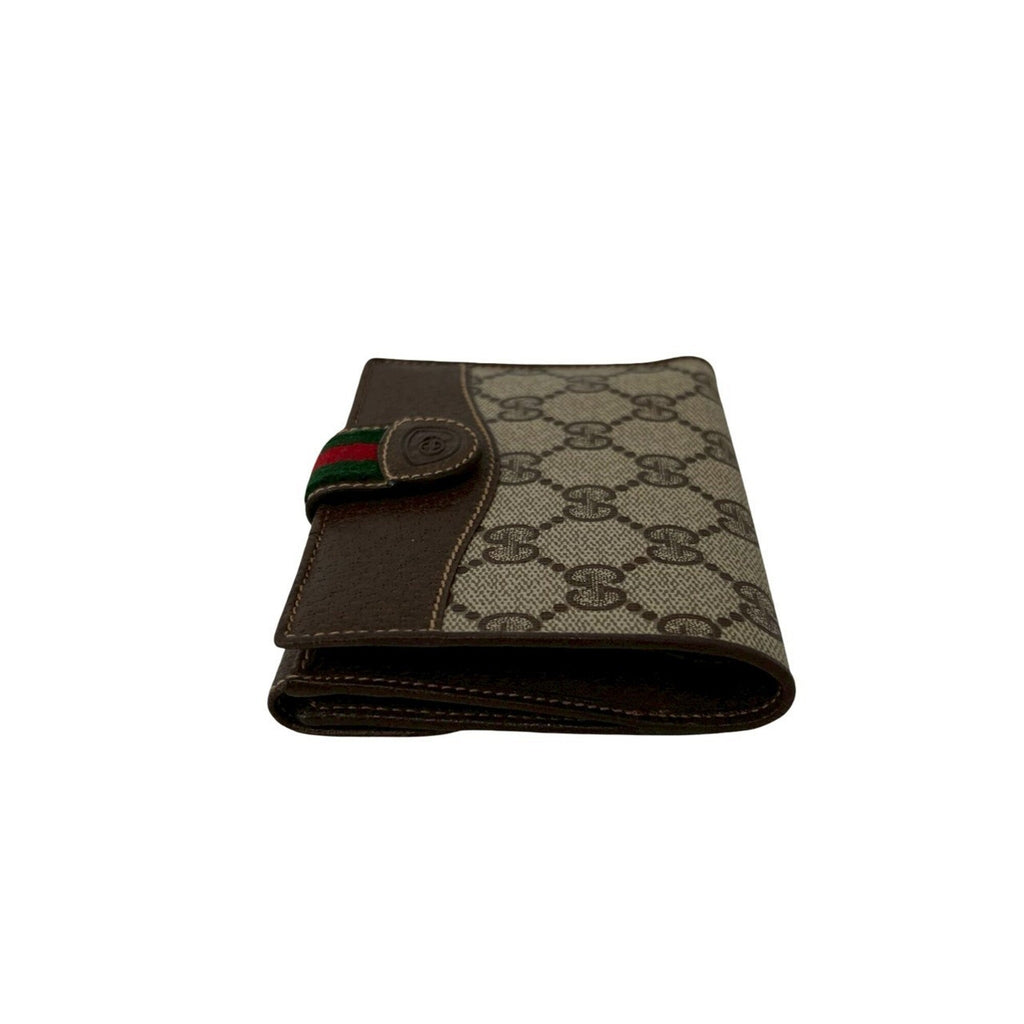 Gucci Brown Green Red Color Leather Pvc Wallet (Bi-Fold) (Pre-Owned)