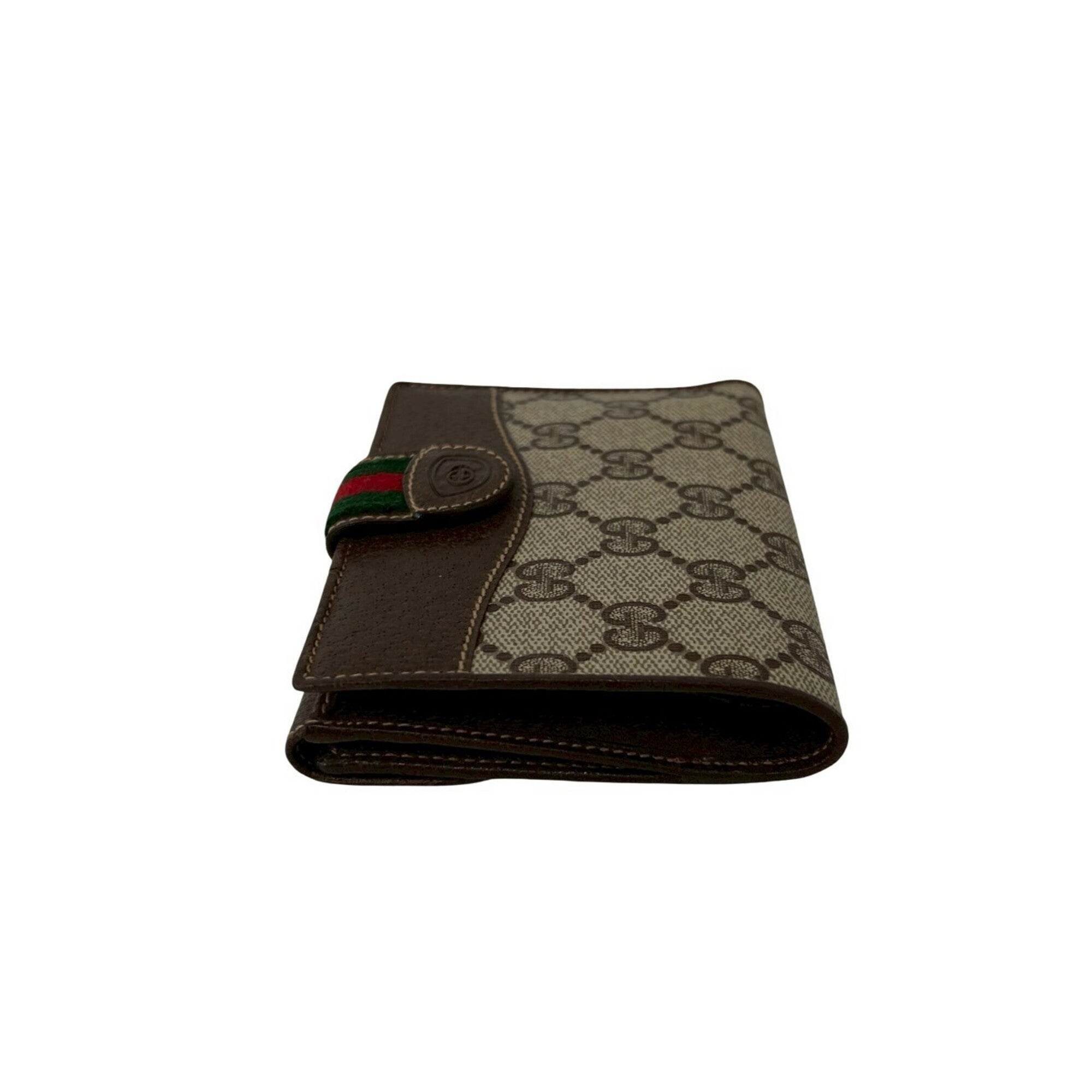 Gucci Brown Green Red Color Leather Pvc Wallet (Bi-Fold) (Pre-Owned)