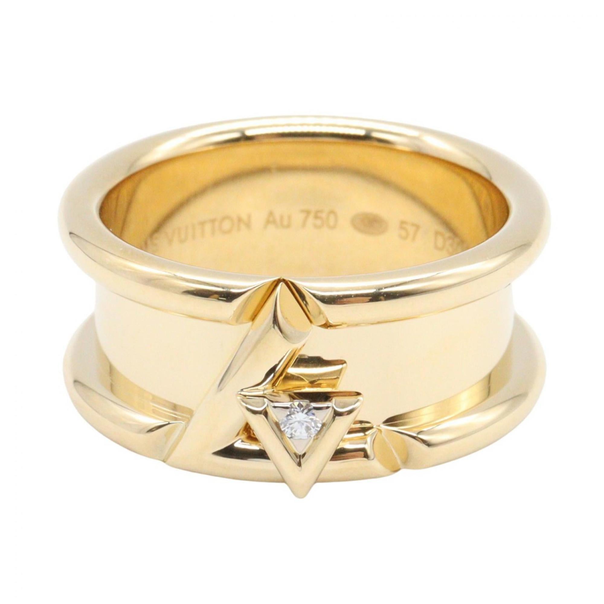 Louis Vuitton Gold Clear Yellow Gold (18K) Band Ring