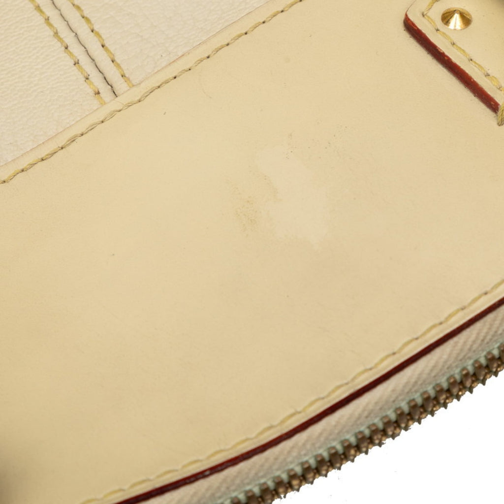 Louis Vuitton Beige Ivory Leather Handbag