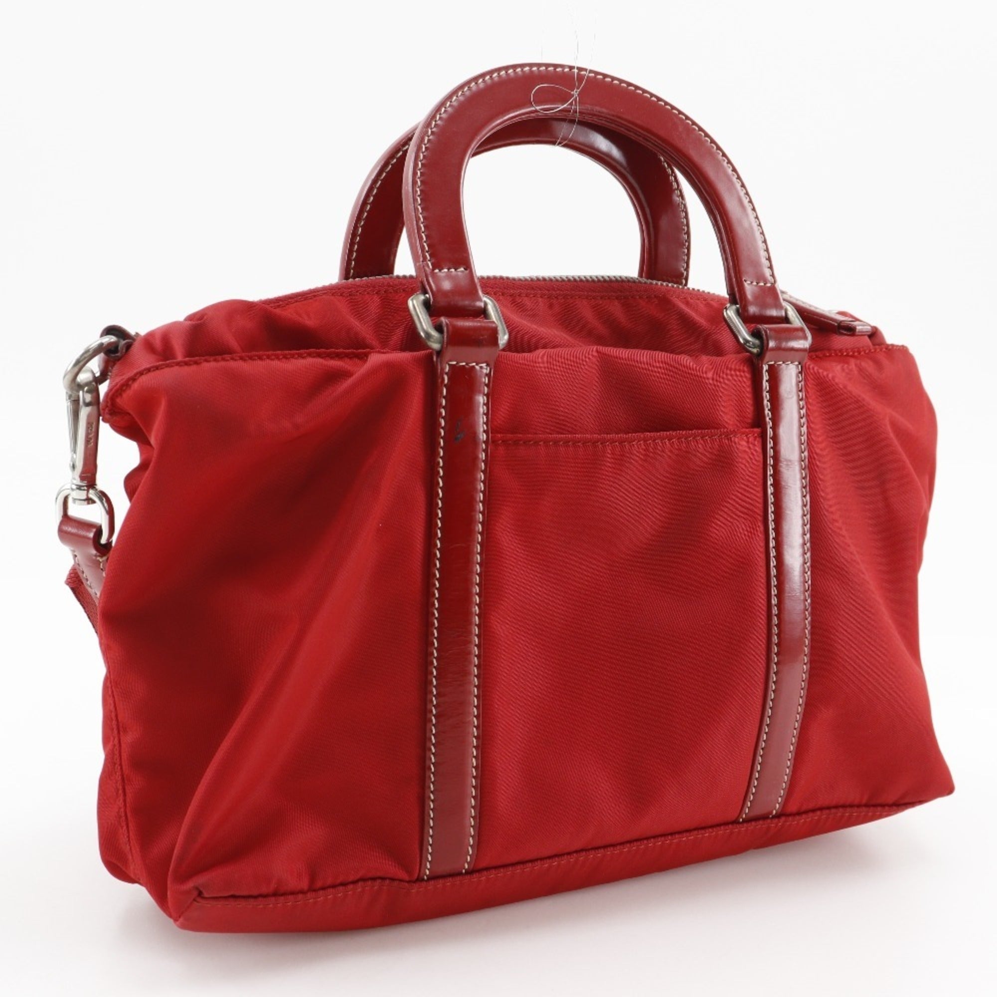 Prada Red Color Nylon Handbag