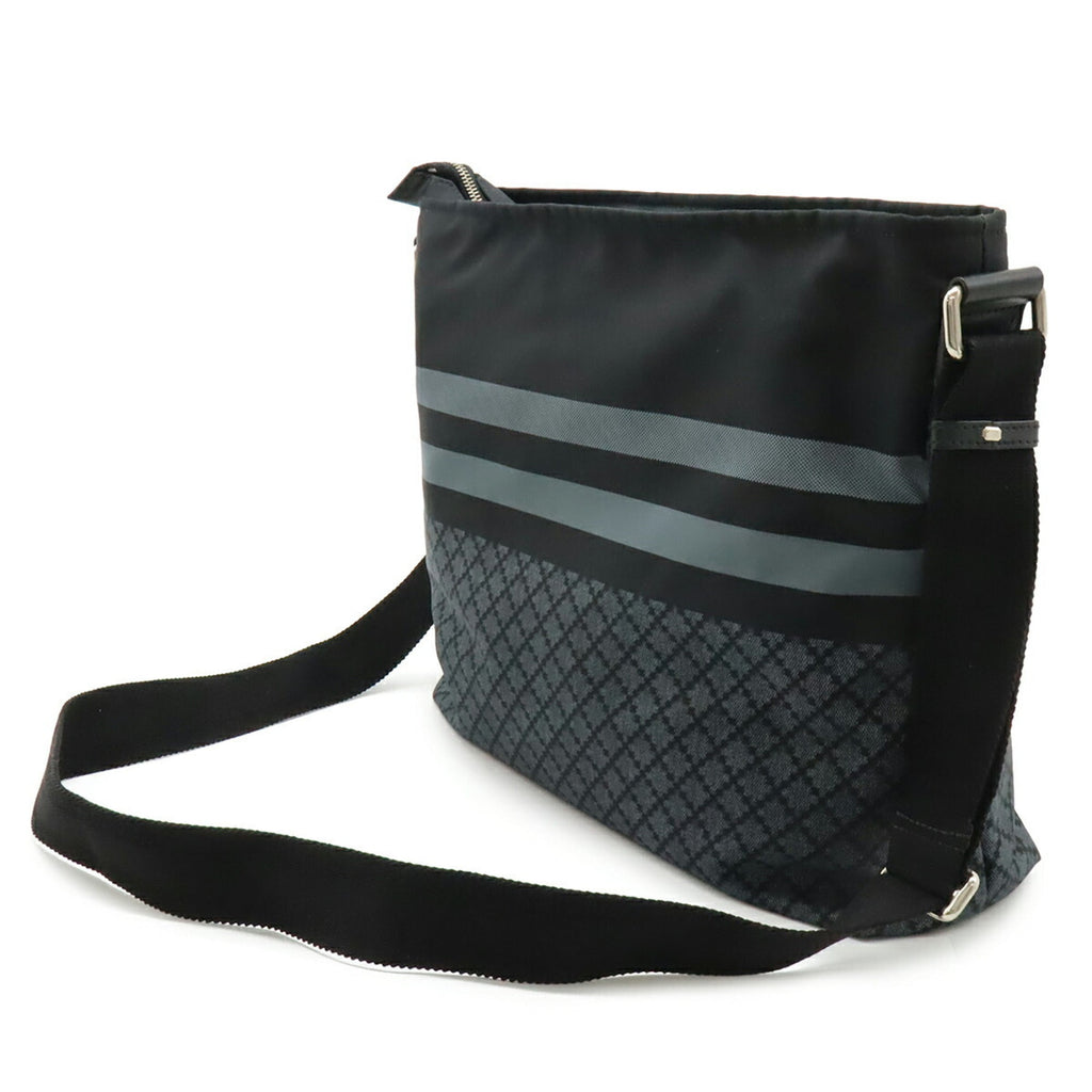 Gucci Black Gray Nylon Leather Shoulder Bag (Pre-Owned)