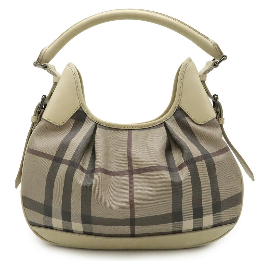 Burberry Brown Grayish Pvc Leather Shoulder Bag