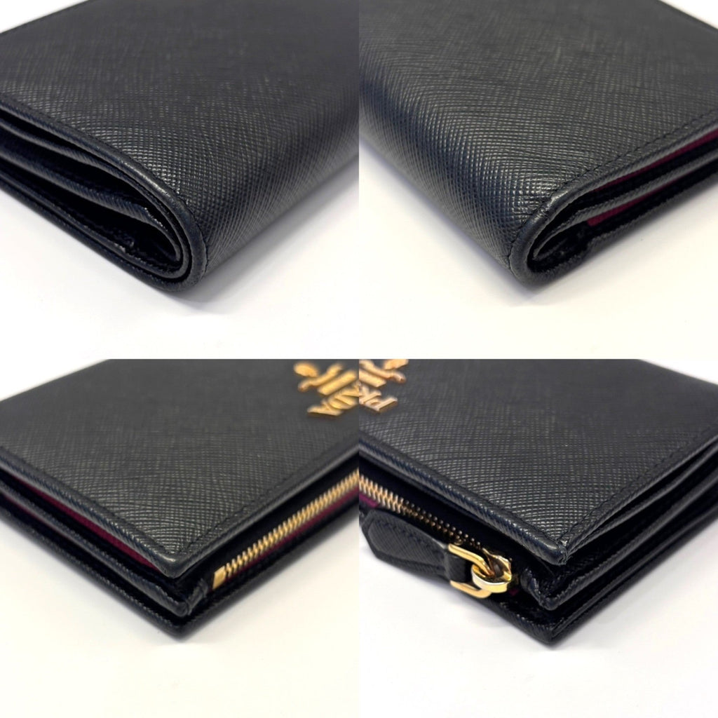Prada Saffiano Black Leather Wallet (Bi-Fold)