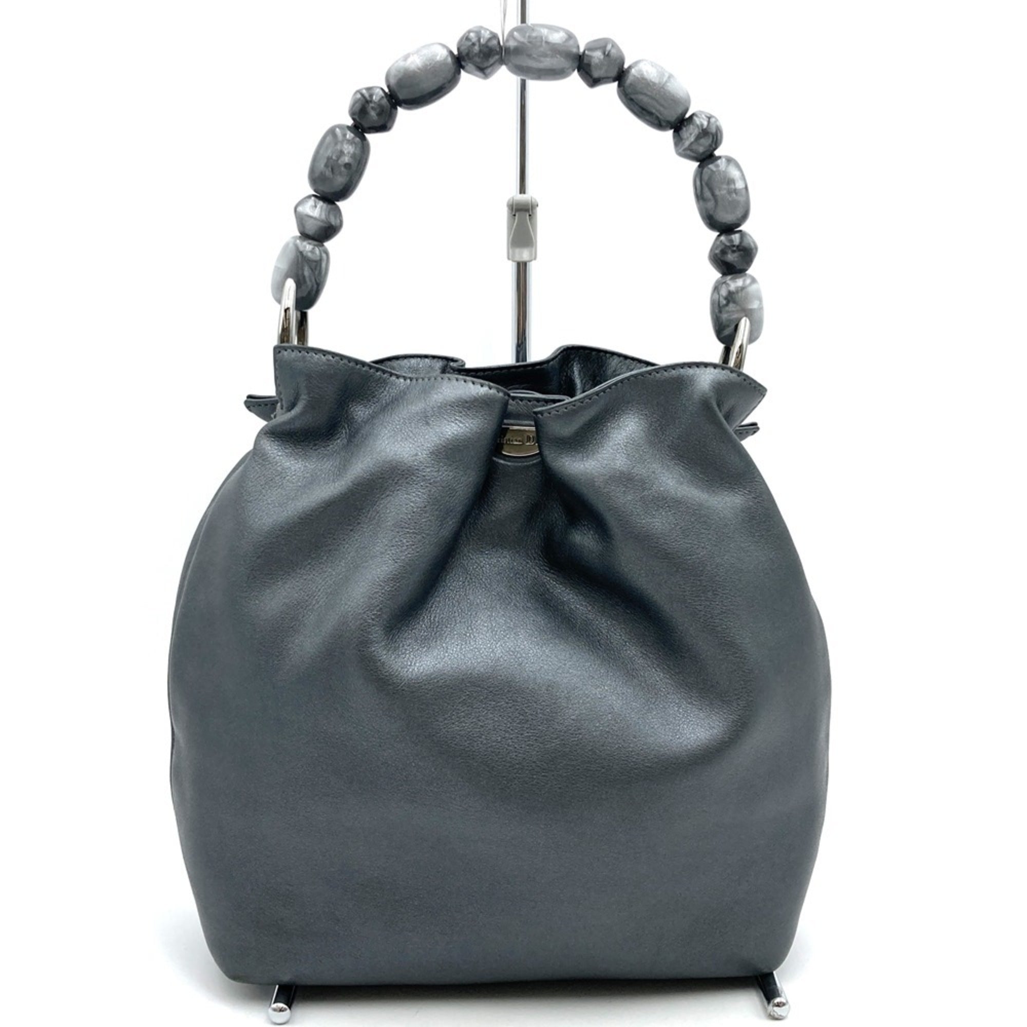 Christian Dior Gray Leather Handbag (Pre-Owned)