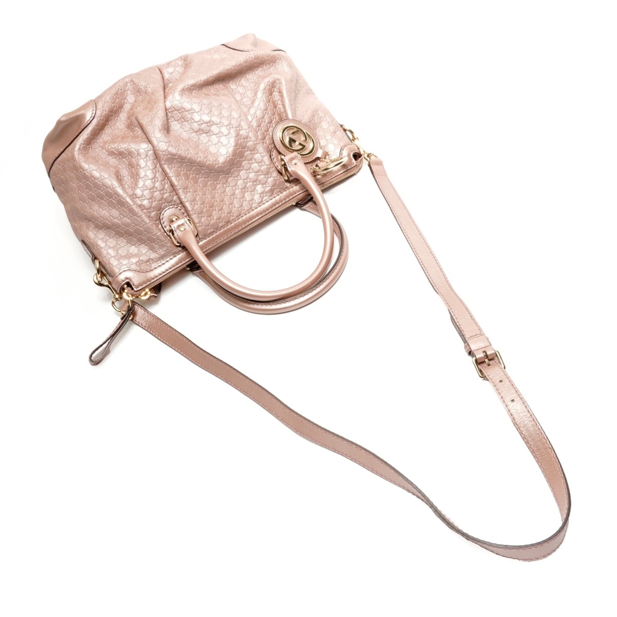 Gucci Sukey Pink Micro Gg Leather Shoulder Bag (Pre-Owned)