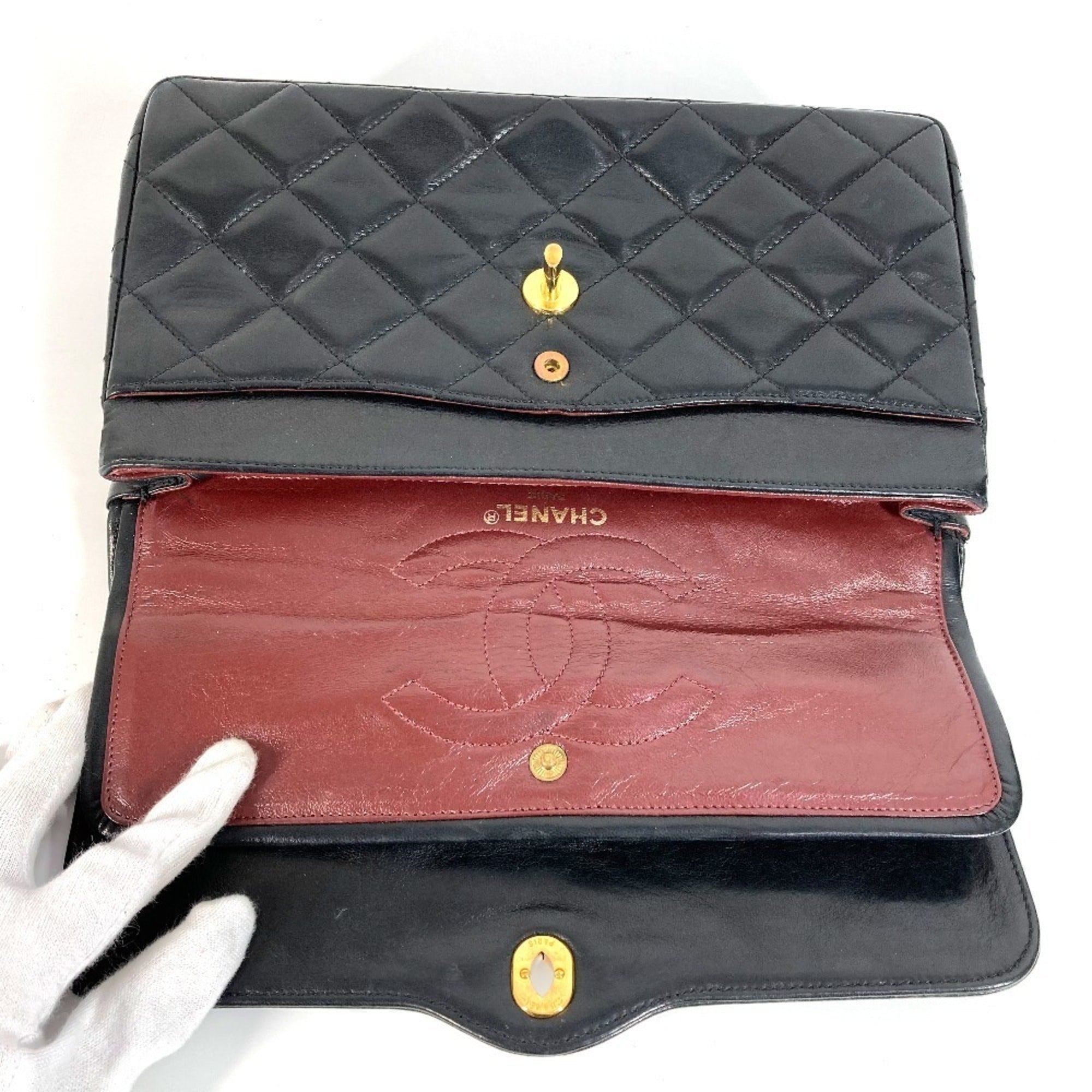 Chanel Black Leather Shoulder Bag