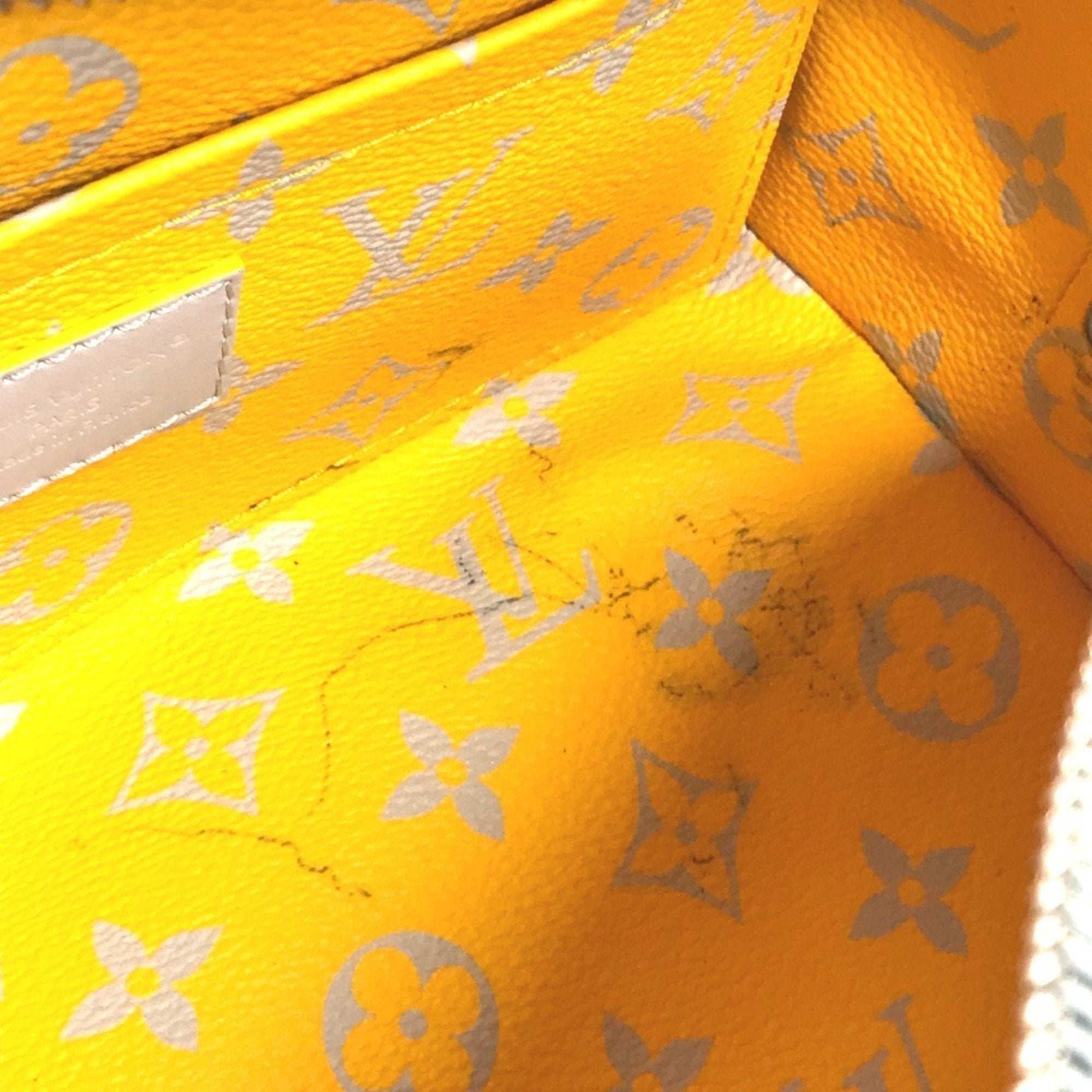 Louis Vuitton Gray Yellow Monogram Clutch Bag Pouch
