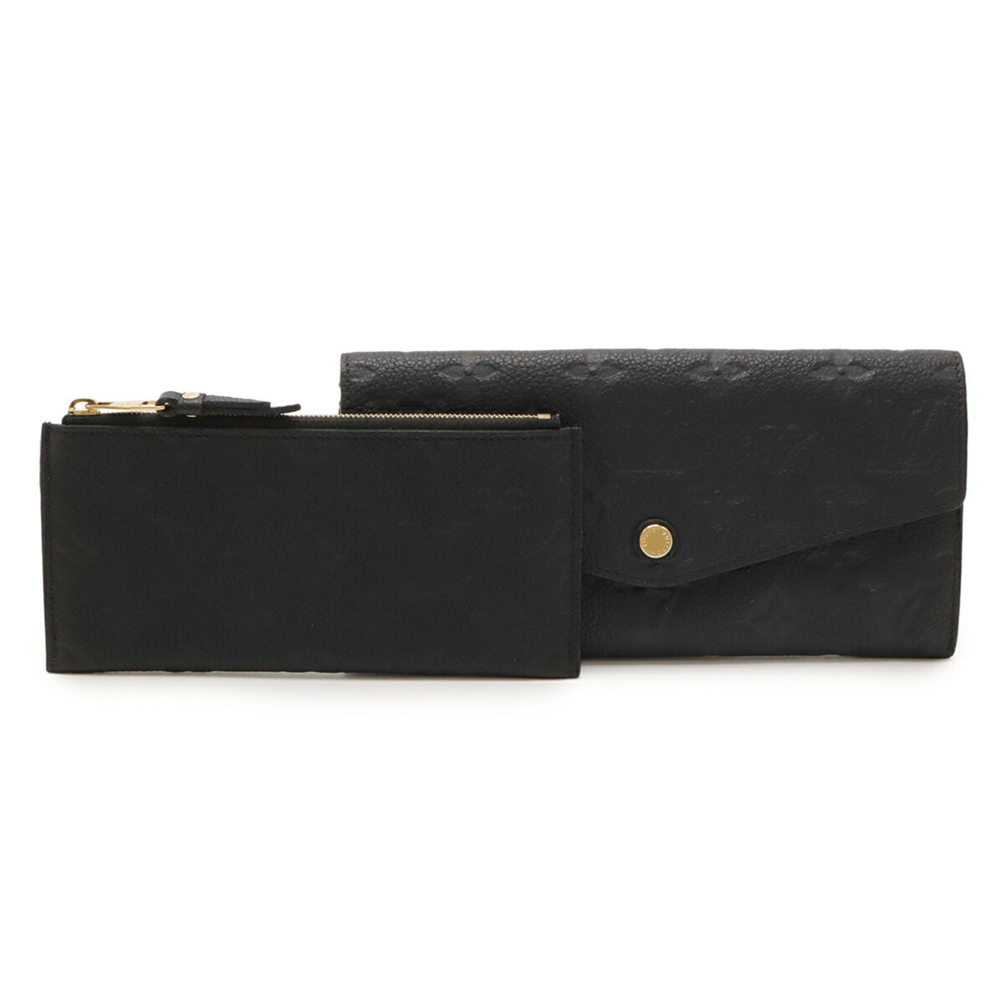 Louis Vuitton Black Noir Monogram Empreinte Leather Long Wallet