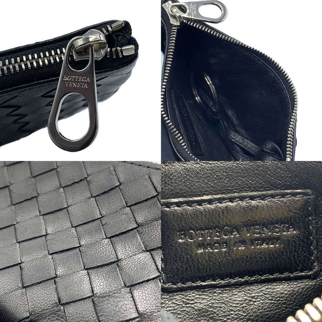 Bottega Veneta Black Intrecciato Coin Purse/Coin Case