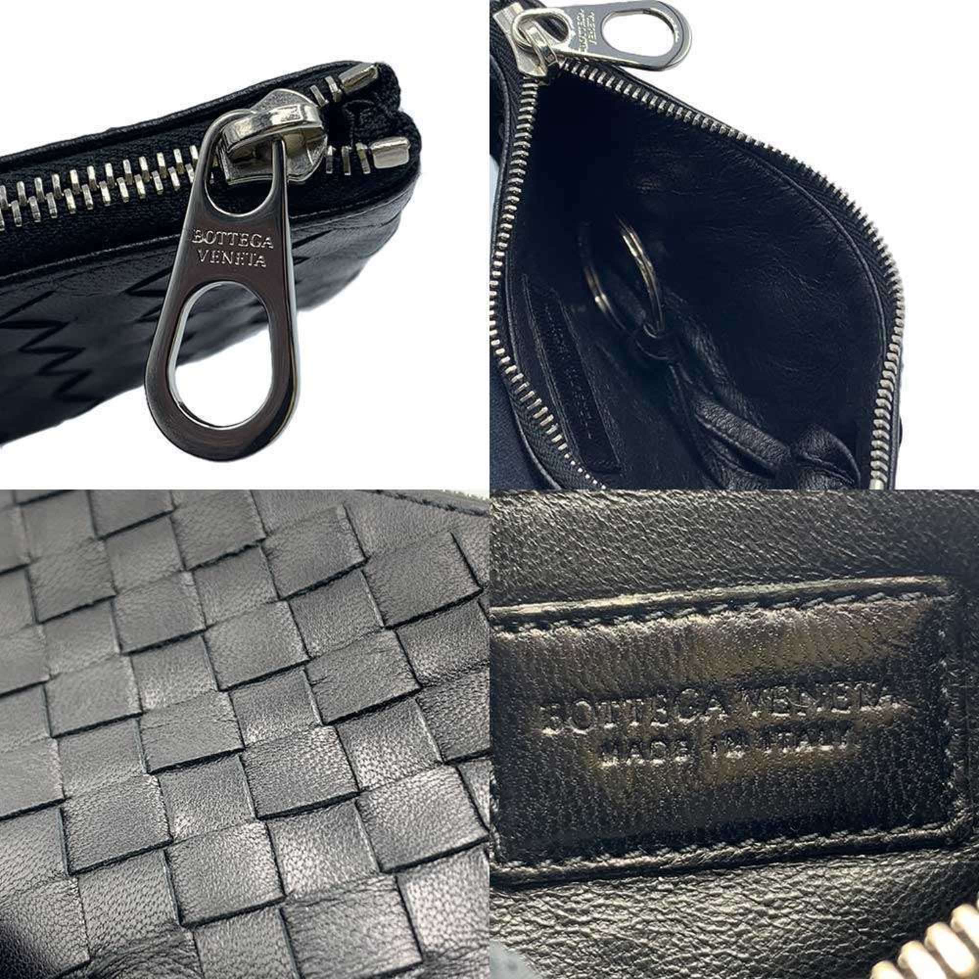 Bottega Veneta Black Intrecciato Coin Purse/Coin Case