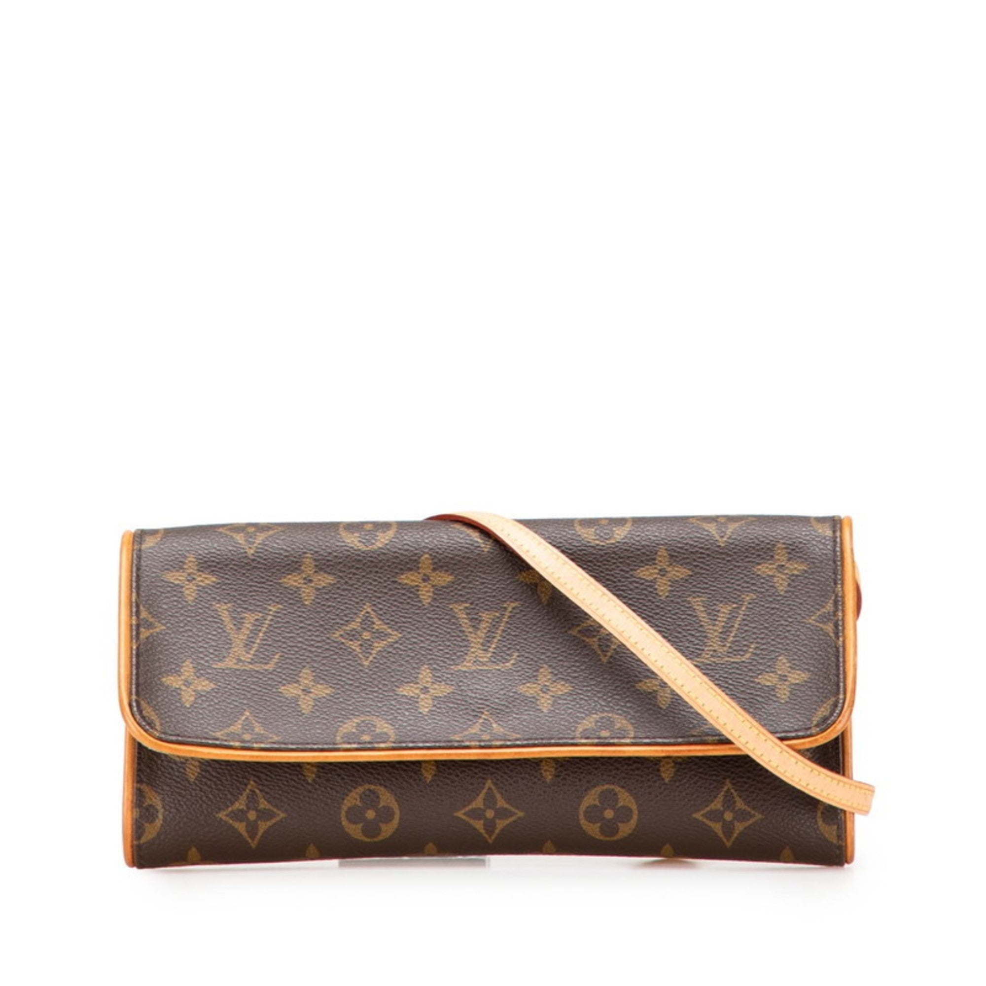 Louis Vuitton Brown Pvc Leather Pochette Shoulder Bag