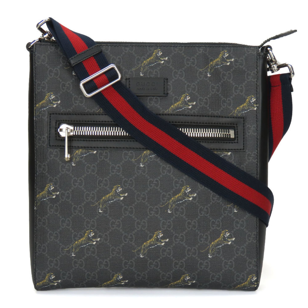 Gucci Black Gray Gg Supreme Shoulder Bag (Pre-Owned)