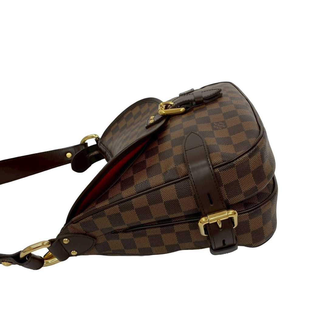 Louis Vuitton Brown Leather Pvc Shoulder Bag Tote Bag