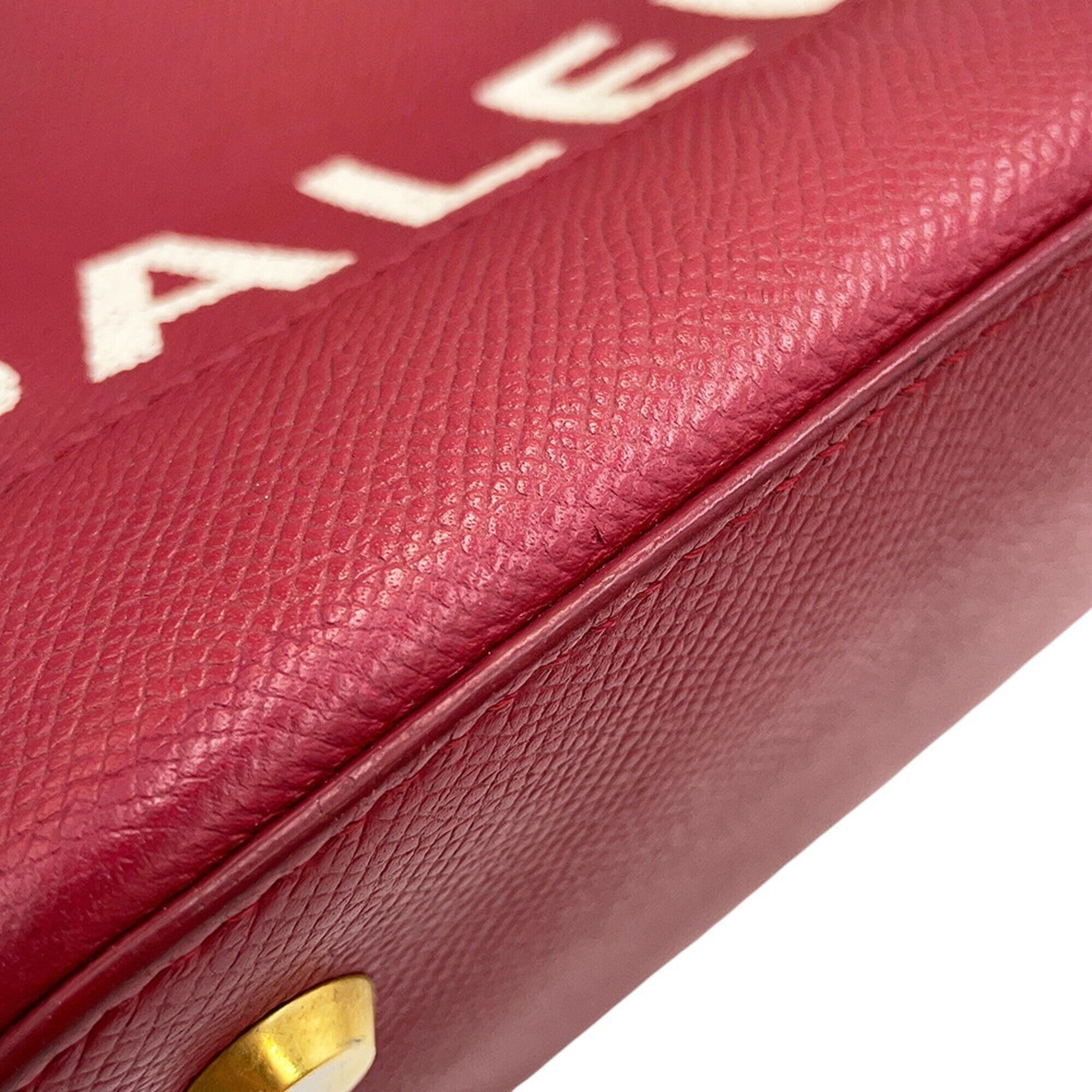 Balenciaga Red Color Leather Handbag Shoulder