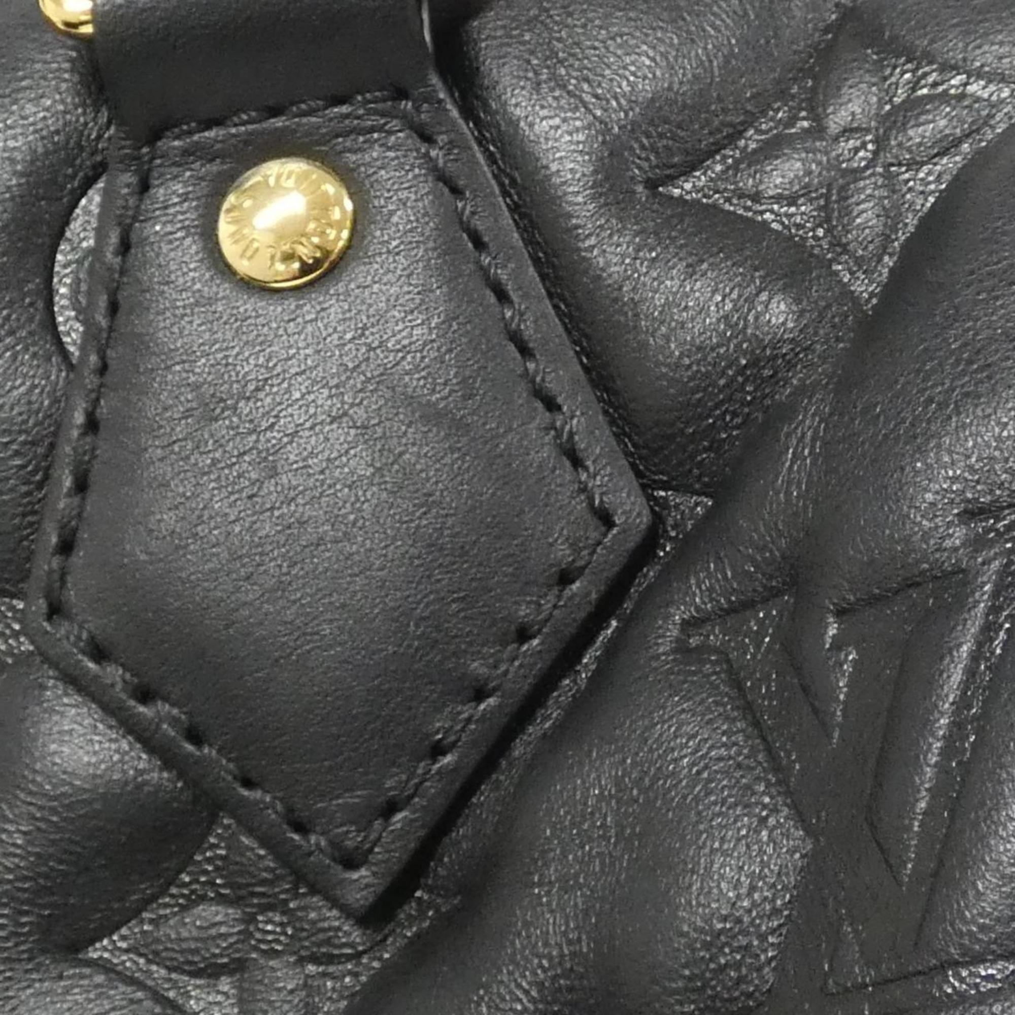 Louis Vuitton Black Leather Boston Bag