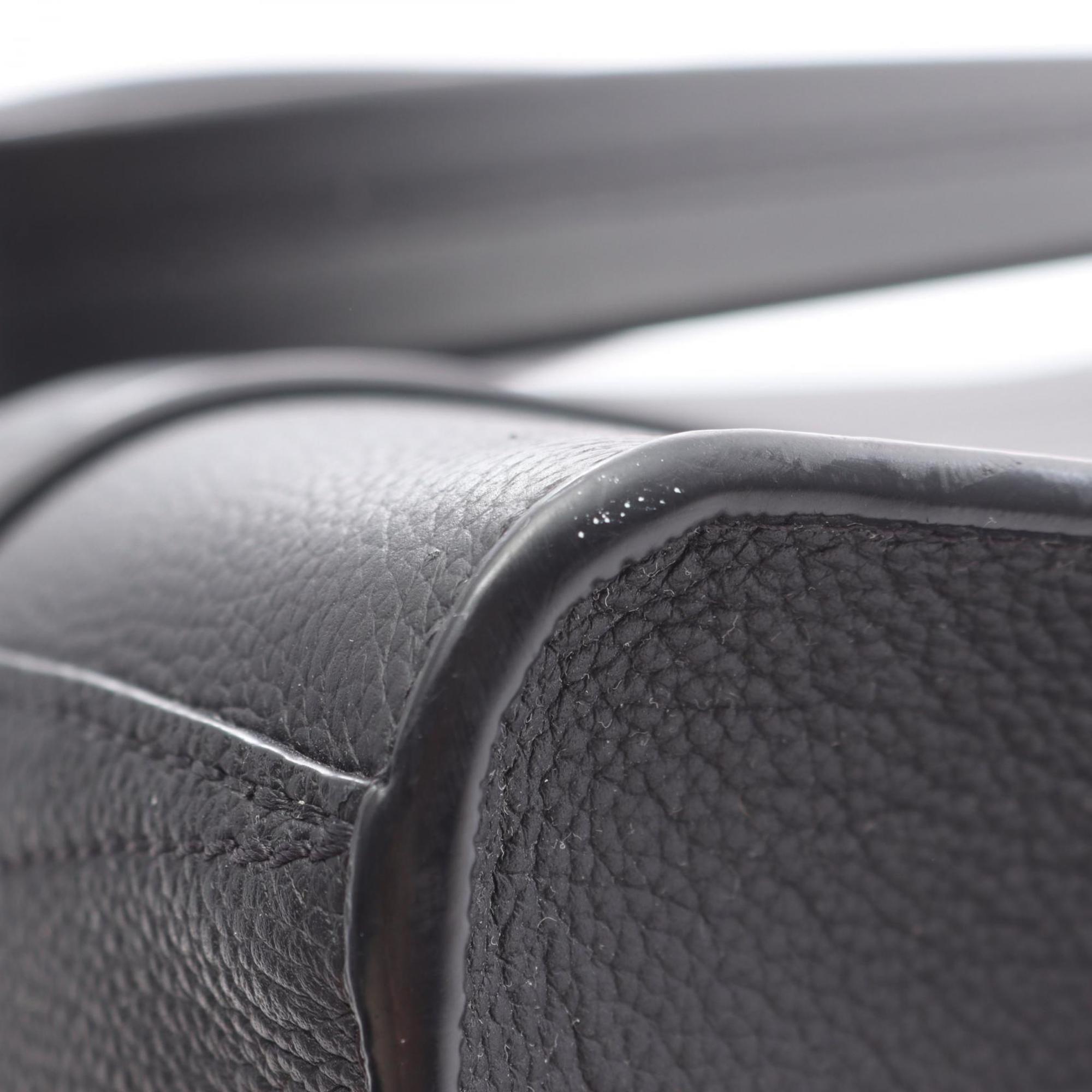 Louis Vuitton Black Leather Tote Bag