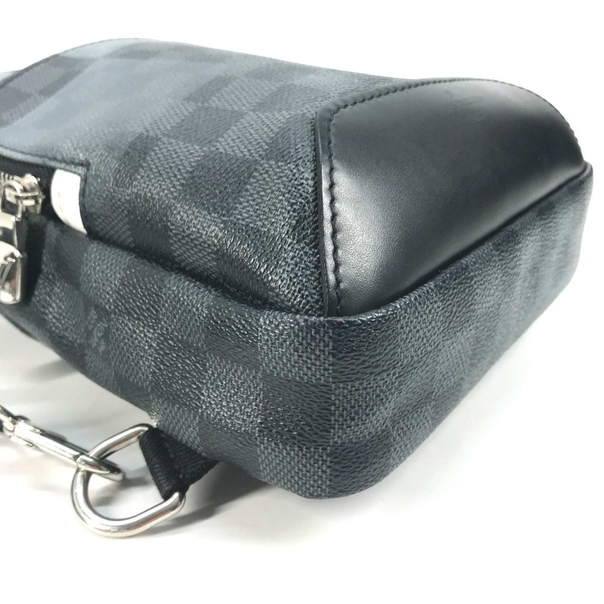 Louis Vuitton Black Galle Gray Canvas Shoulder Bag Sling Bag
